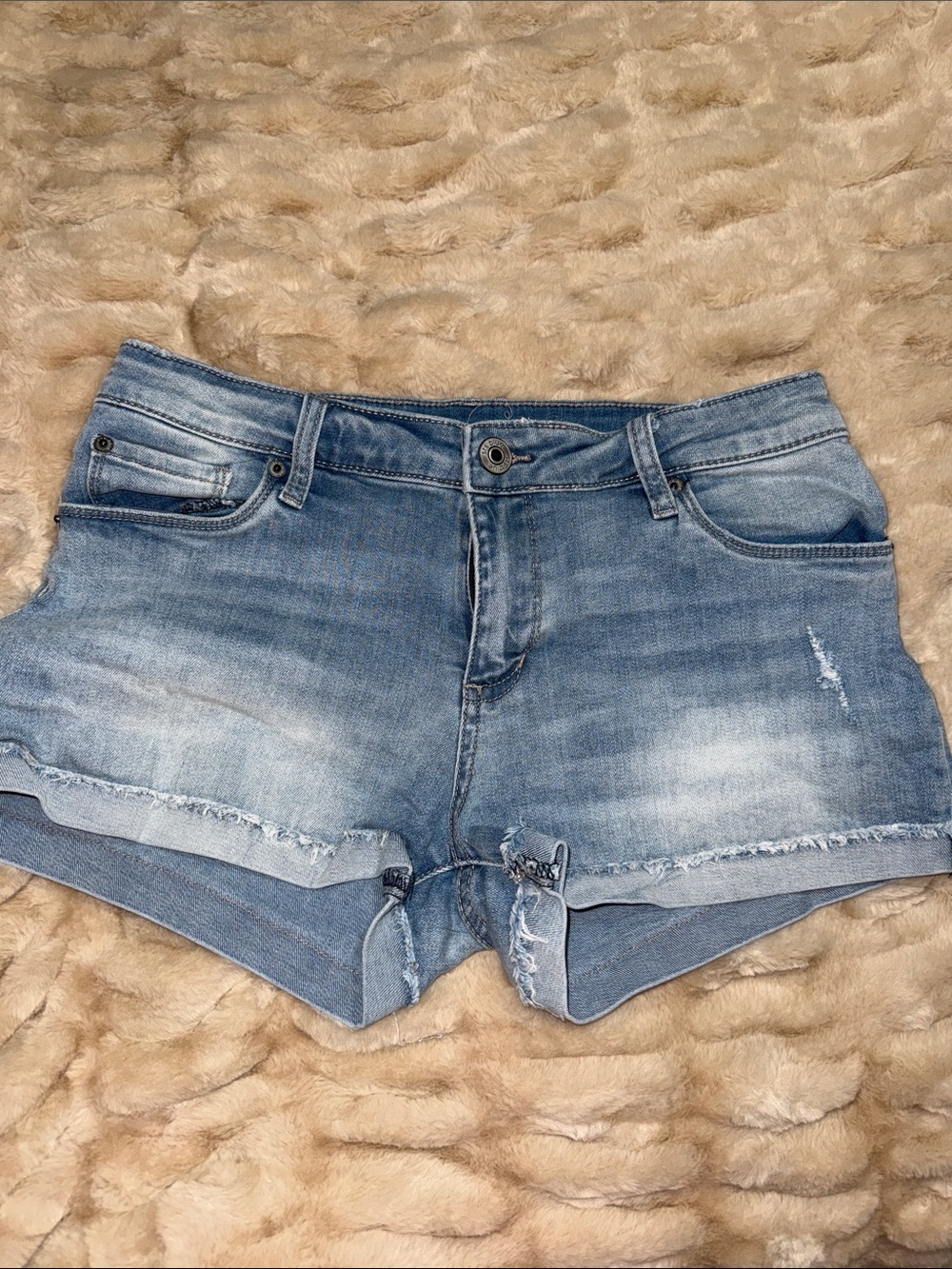 STS Blue Faded Light Blue Denim Cutoff Shorts